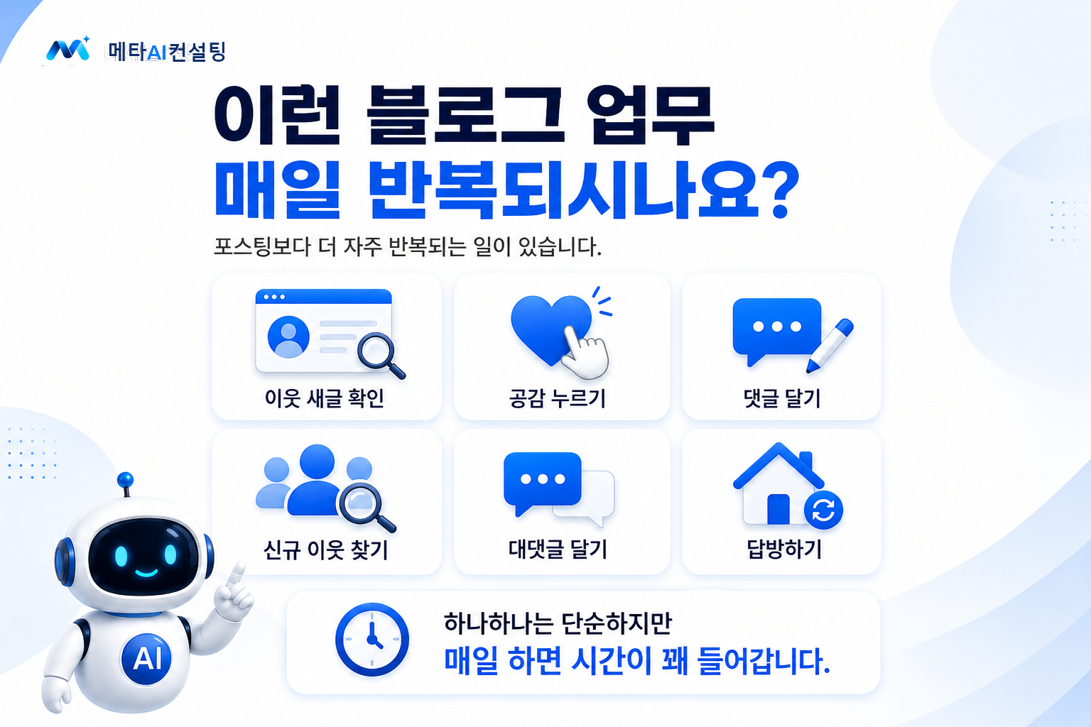 카드뉴스 2: 매일 반복되는 블로그 업무